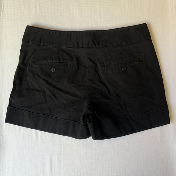 Express Design Studio Women Shorts 6 Black Bermuda Twill Editor Sailor Button 4” - Picture 9 of 9